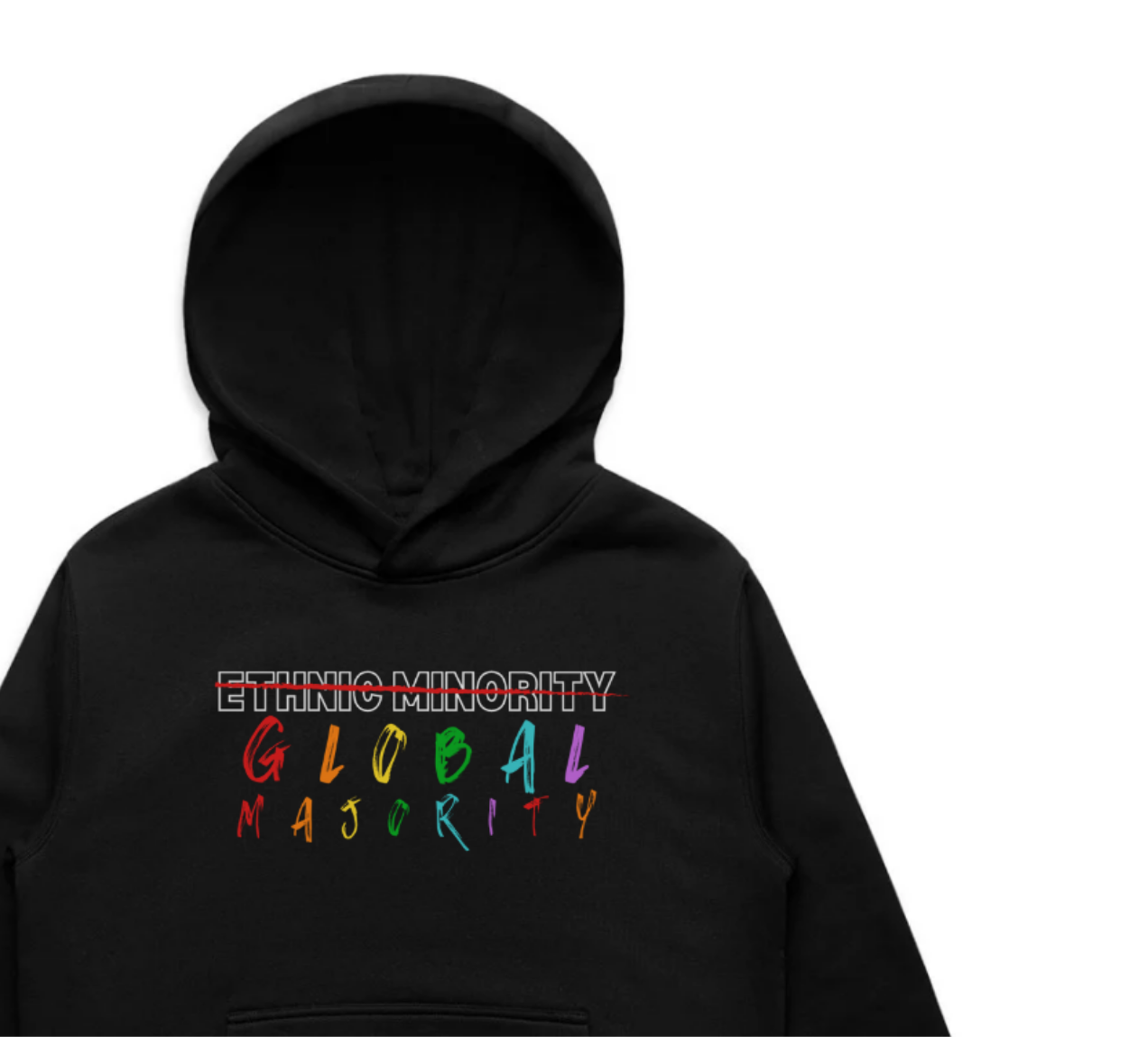 MINORITY WHERE? Hoody - Black & Multicoloured