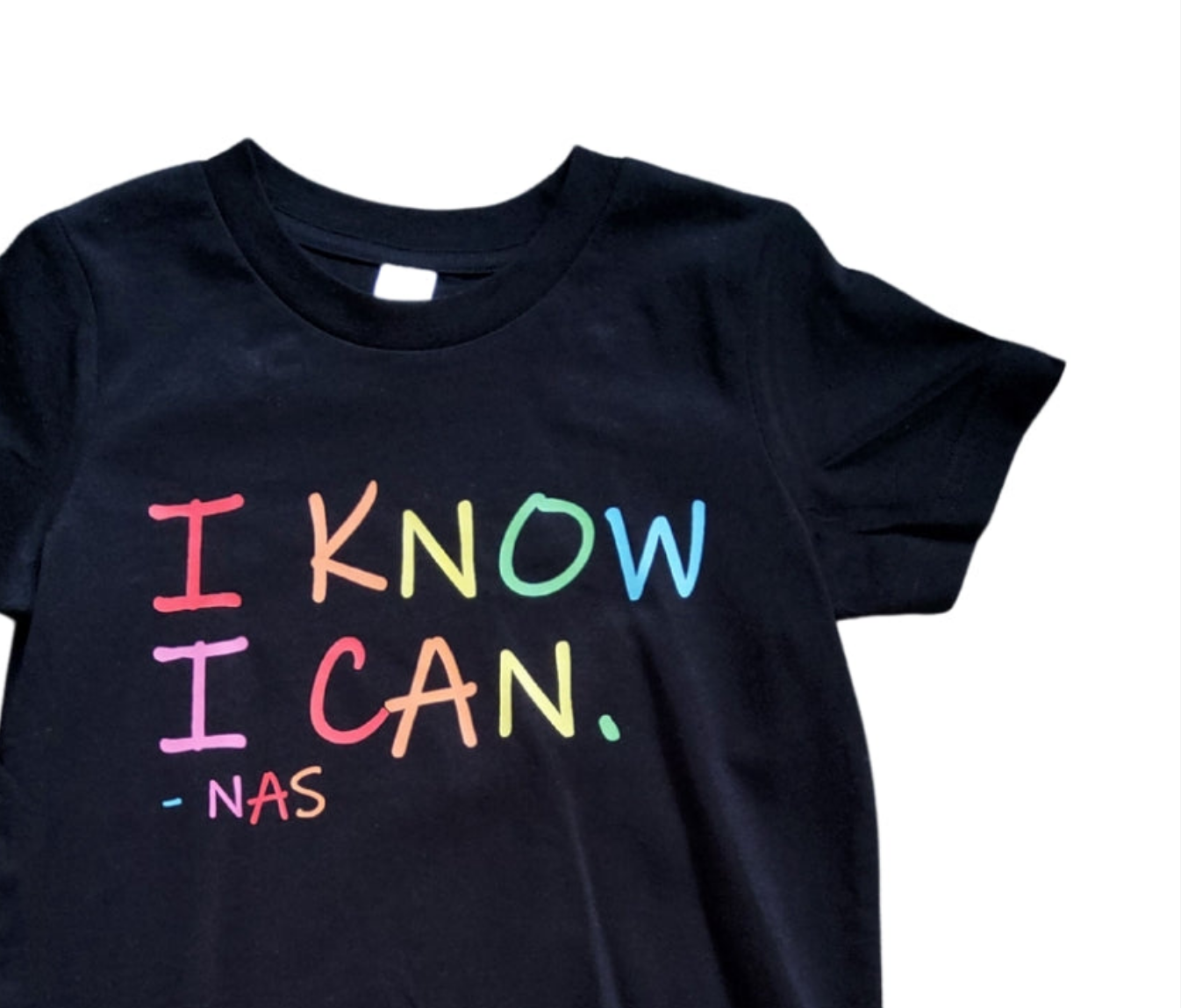 I KNOW I CAN Tshirt - Black & Multicoloured