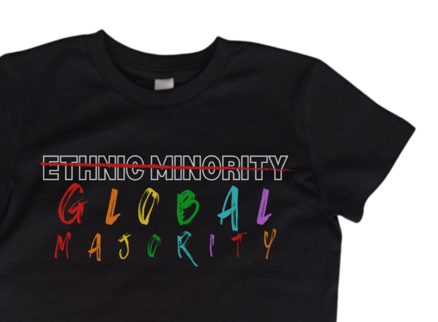 MINORITY WHERE? Tshirt - Black & Multicoloured