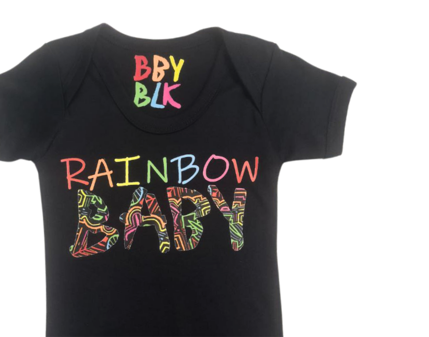 RAINBOW Baby Vest - Black & Tribal Play Bright