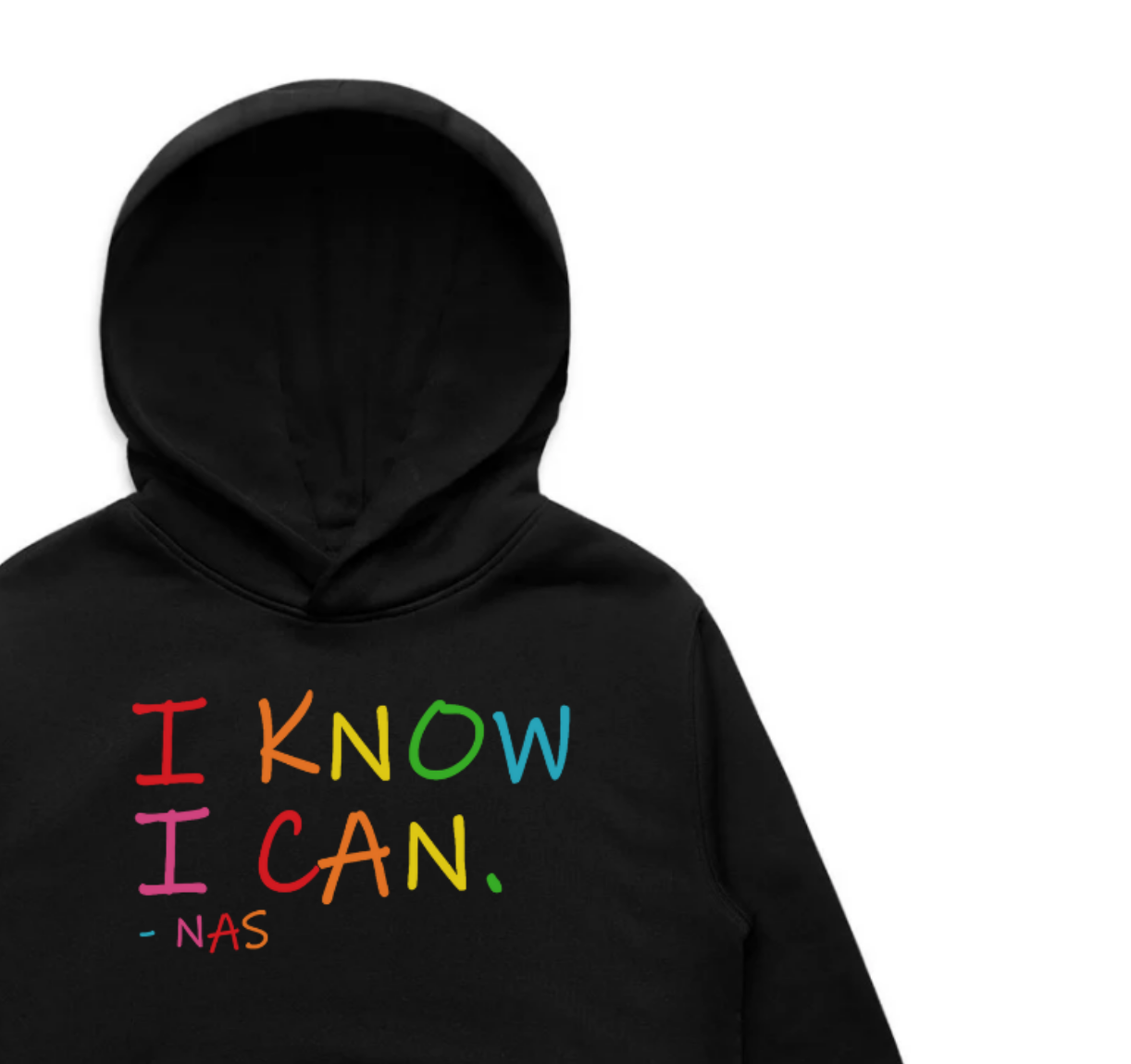 I KNOW I CAN Hoody - Black & Multicoloured