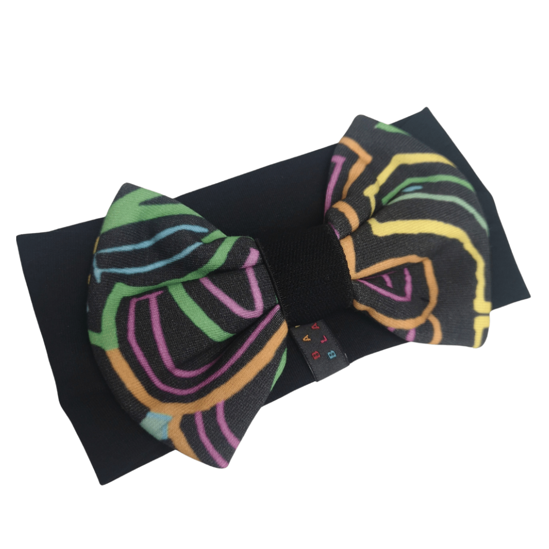 baby bow headband black tribal